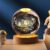 3D Galaxy Crystal Ball Night Light | Dimmable Engraved LED Glass Ball Table Lamp with USB and Wooden Base for Home Decor, Office, Birthday Gift & Kids Bedroom